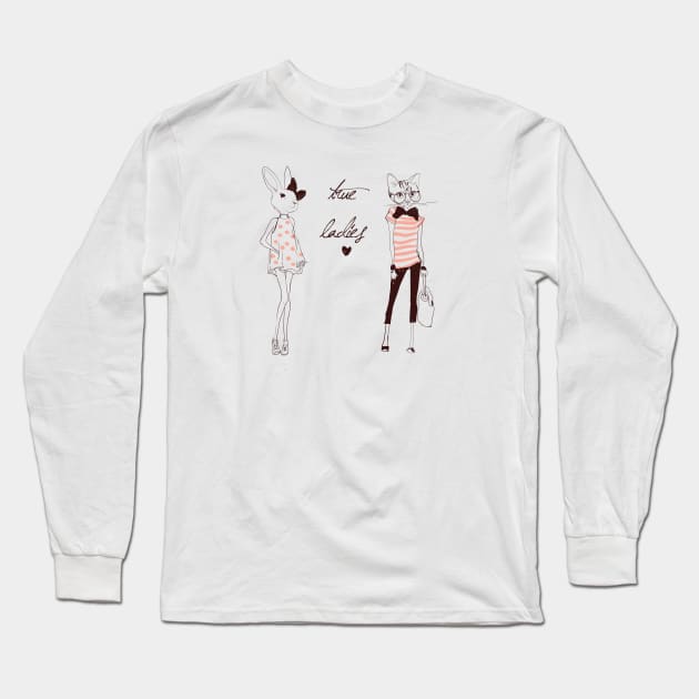 Lady Animal Long Sleeve T-Shirt by EveFarb